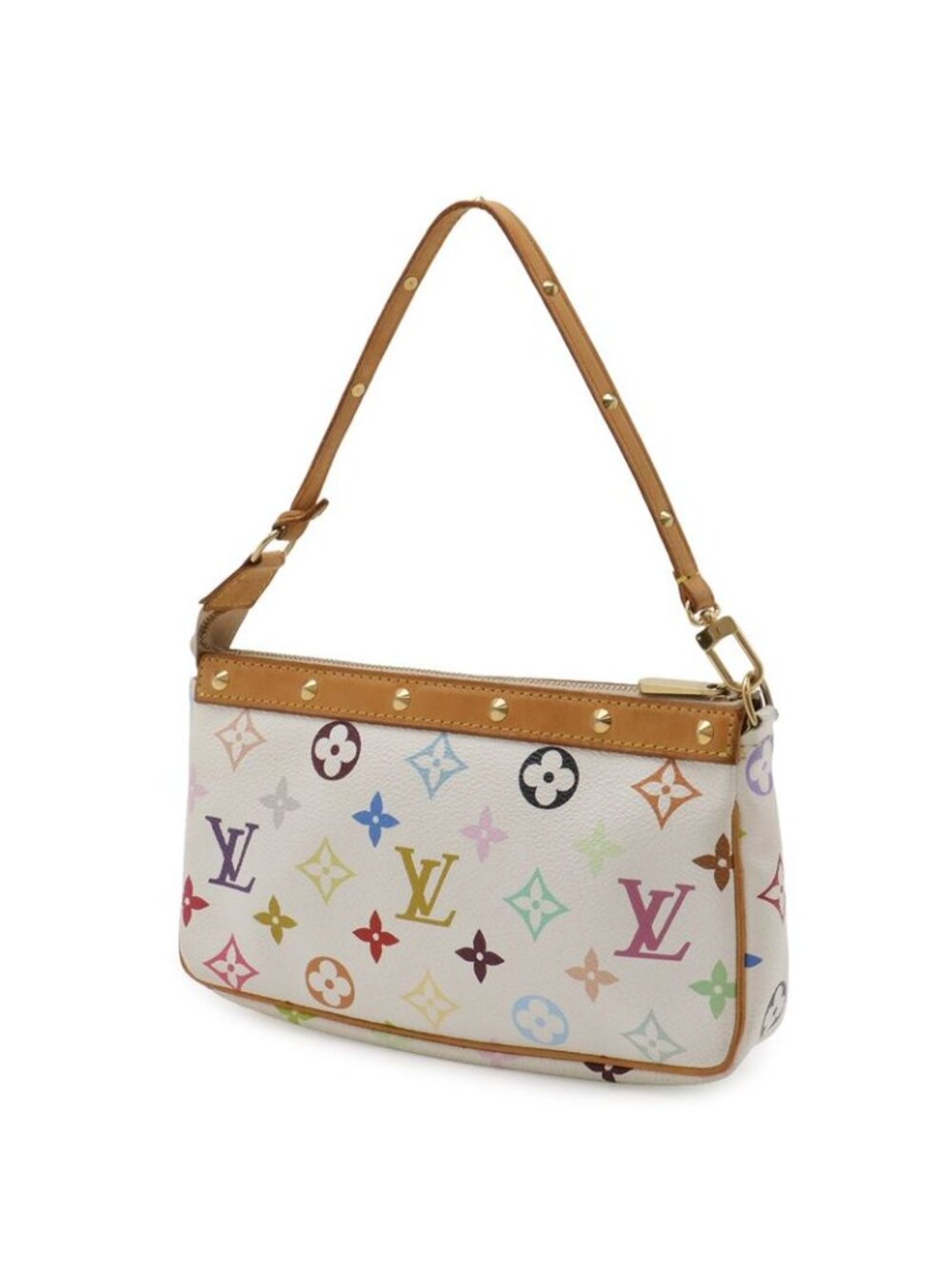 Louis Vuitton Monogram Multicolor Pochette Pouch Handbag Blanc White - Picture 2 of 9